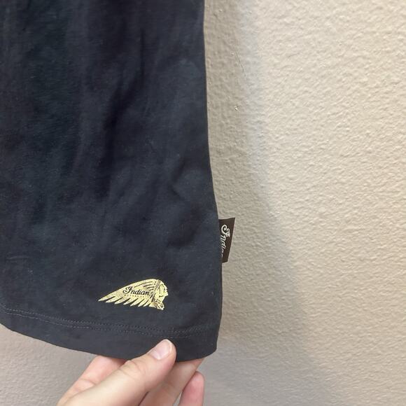 Indian Motorcycle tee shirt Women's SZ L Biker Studded Short Sleeve Scoop Neck - Picture 4 of 6